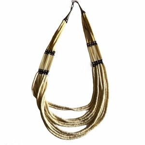 Vintage 26” Long Ethnic Ivory Necklace